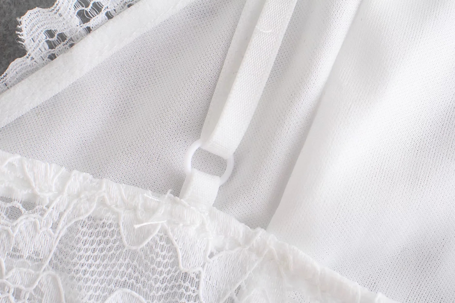 G05865 White Lace See-through Suspenders,SLEEPWEAR & UNDERWEAR