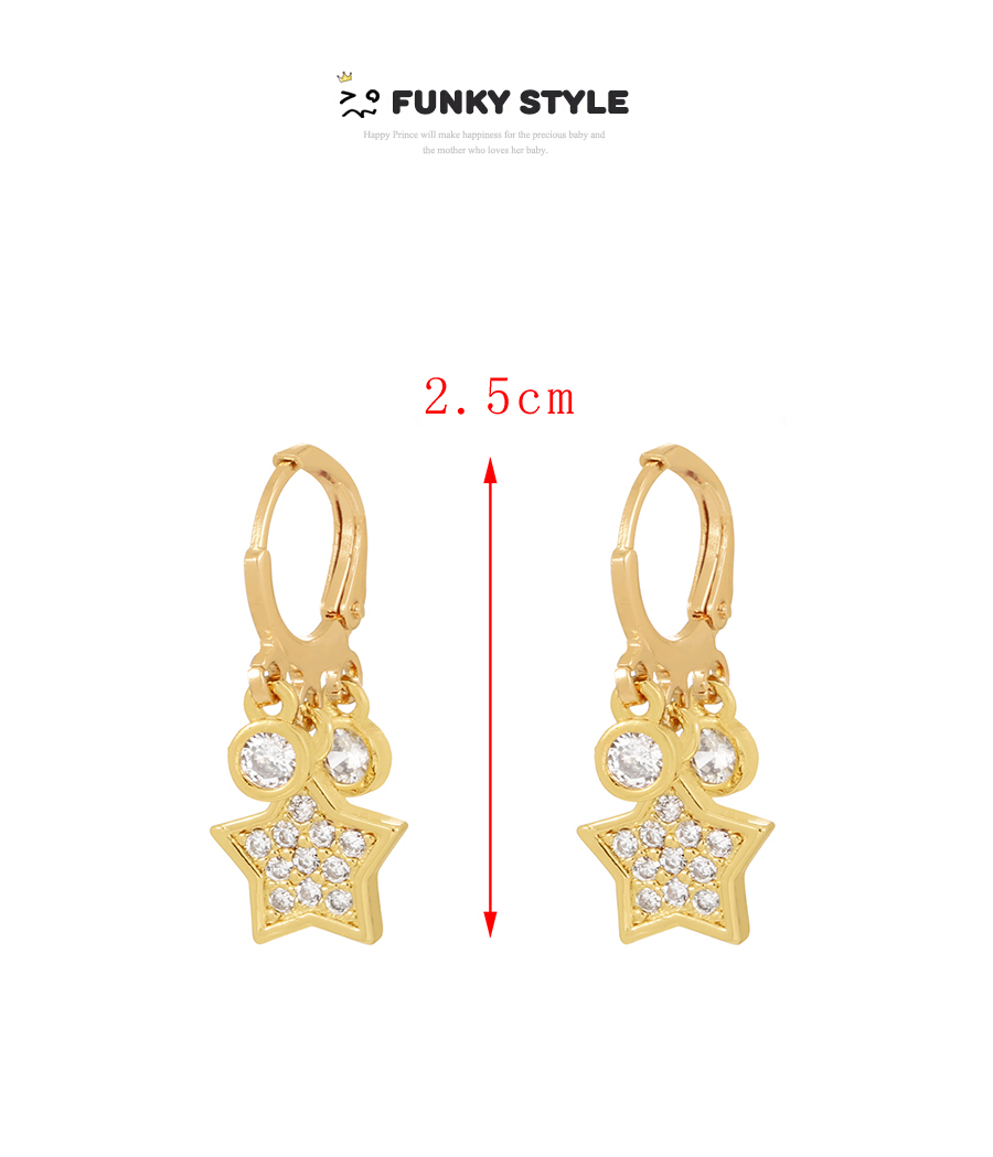 Fashion Gold-3 Bronze Zirconium Butterfly Earrings,Earrings