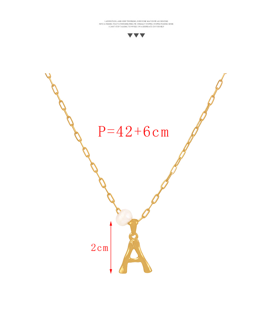 Fashion I Titanium Steel Pearl 26 Letter Pendant Necklace,Necklaces
