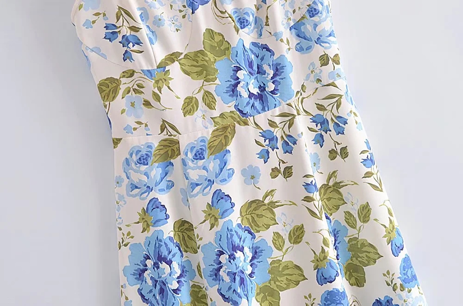 Fashion Printing Woven Print Slip Dress,Long Dress