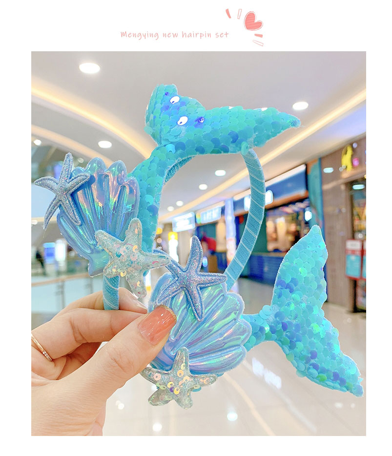 Fashion Hairpin Laser White Tail Laser Sequined Fishtail Starfish Shell Hair Clip,Hairpins