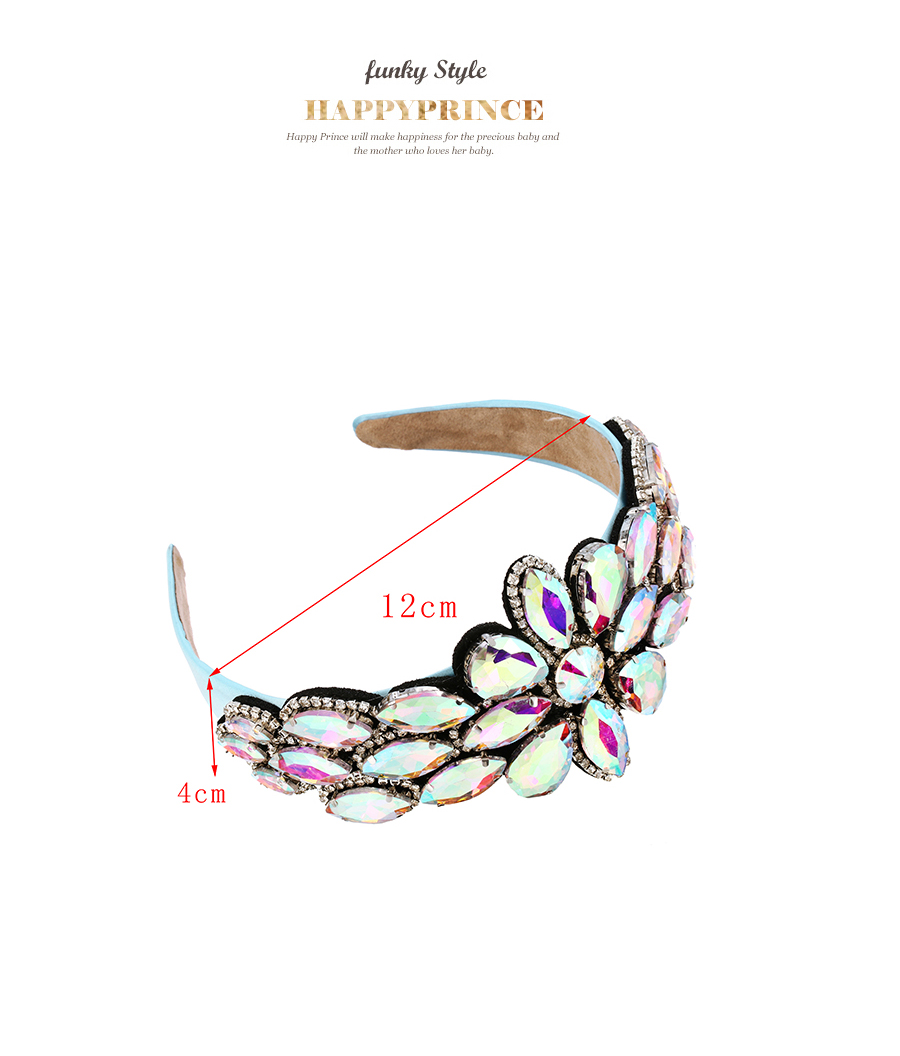 Fashion Black Fabric Alloy Diamond-studded Water Drop Flower Headband,Head Band