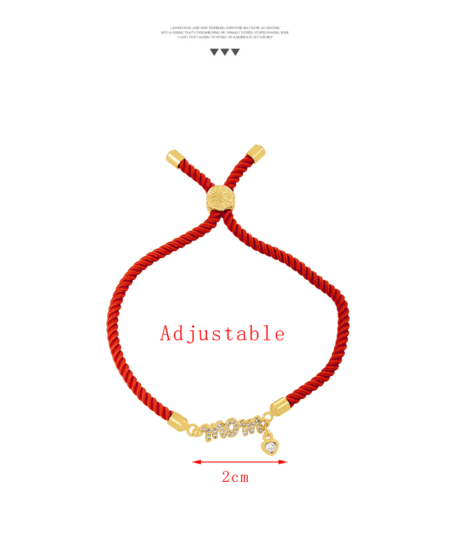 Fashion Gold-3 Brass Inlaid Zirconium Letter Bracelet,Bracelets