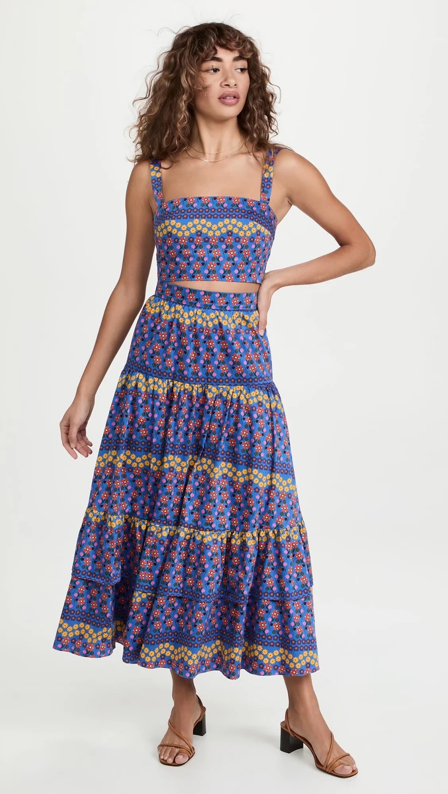 Fashion Suit Woven Print Cutout Slip Dress,Long Dress