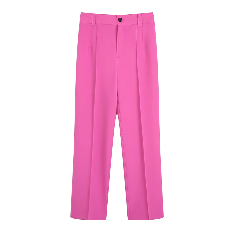 Fashion Off White Woven Single-button Pleated Trousers,Pants