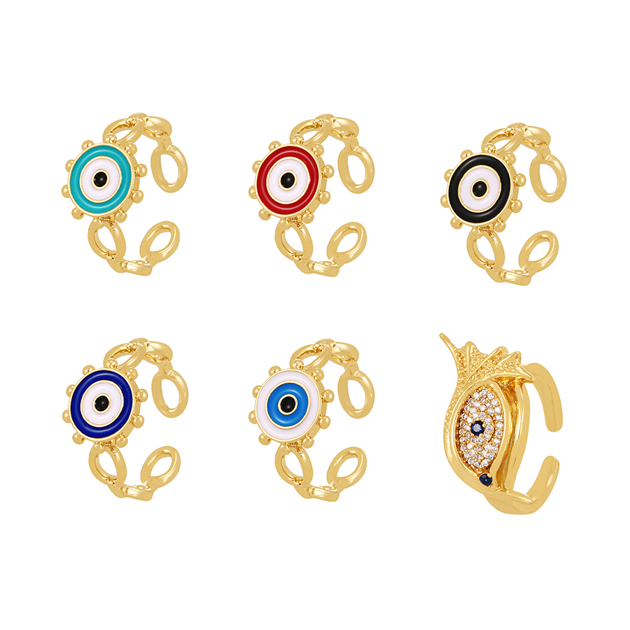 Fashion Gold Bronze Zirconium Eye Ring,Rings
