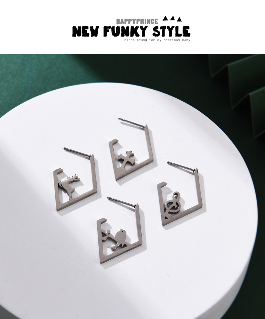 Fashion Flamingo Stainless Steel Geometric Earrings (single),Earrings