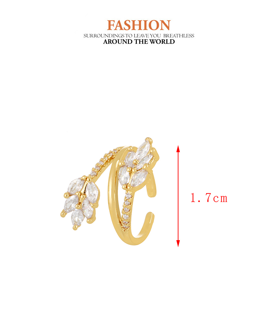 Fashion Gold-3 Copper Set Zircon Geometric Ring,Rings