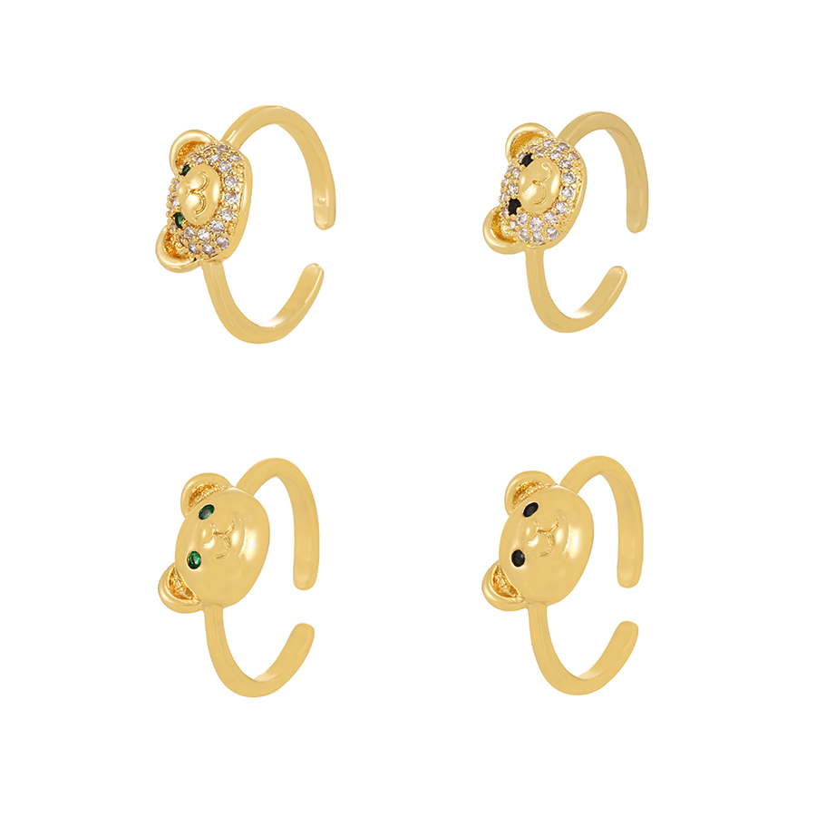 Fashion Green Copper Bear Ring,Rings