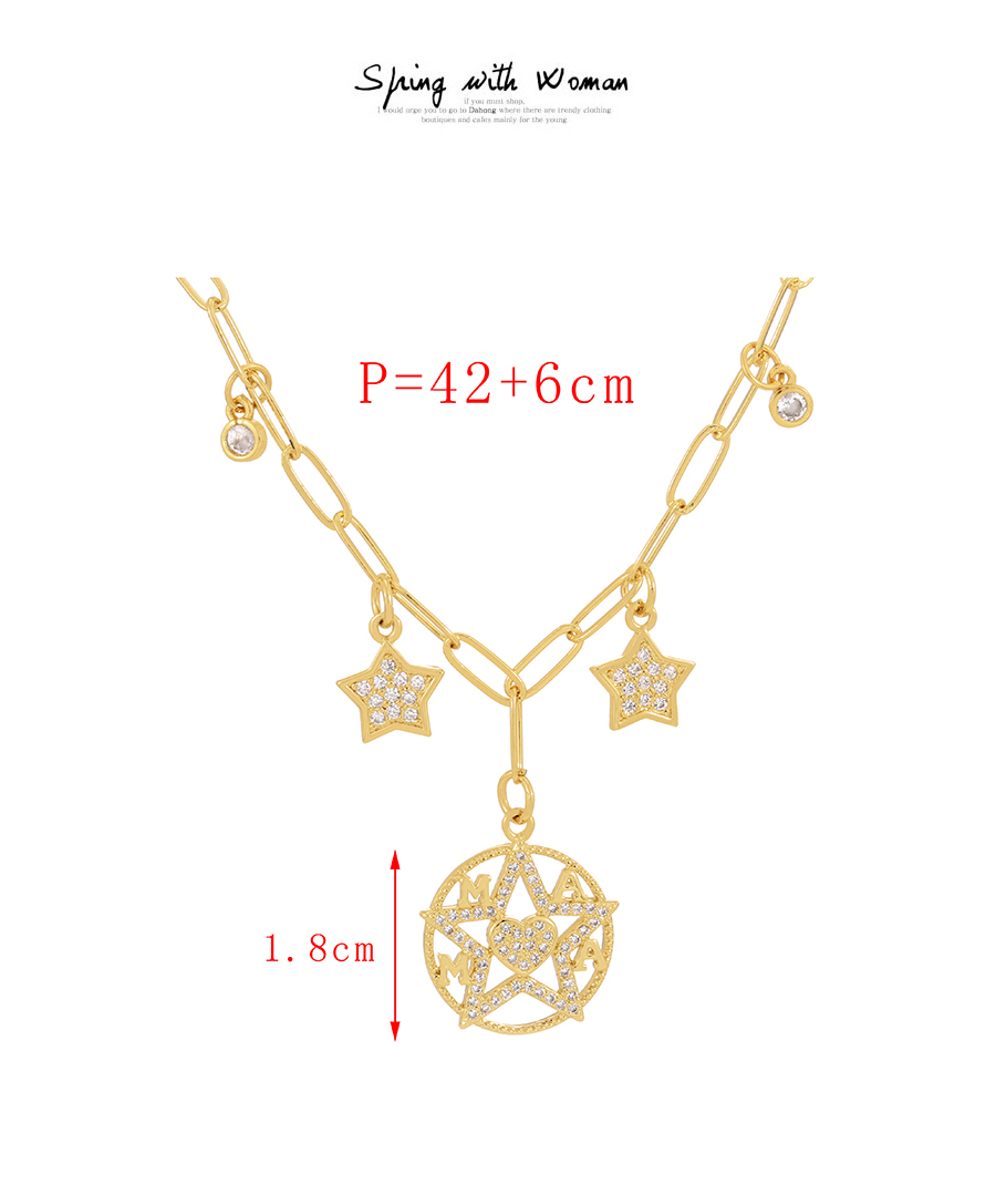 Fashion Gold Bronze Zircon Alphabet Mam Butterfly Pendant Necklace,Necklaces