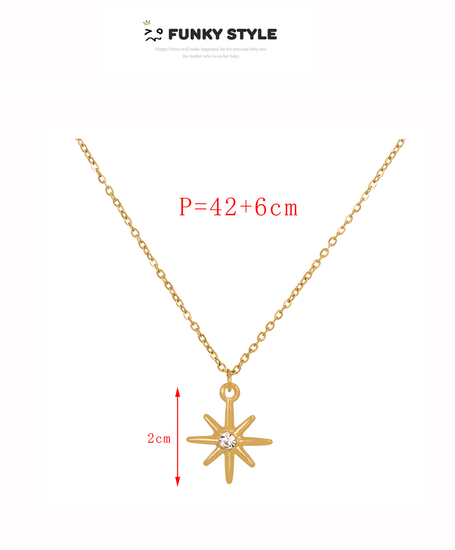 Fashion Gold-3 Titanium Steel Zircon Eye Pendant Necklace,Necklaces