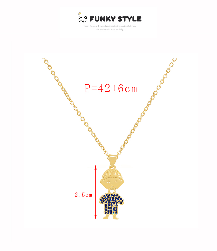 Fashion Red Brass Set Zircon Girl Pendant Necklace,Necklaces