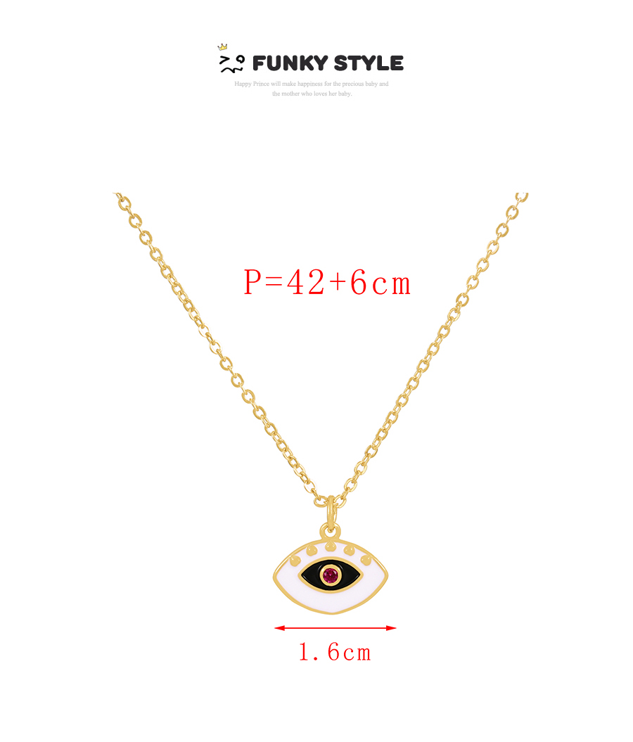 Fashion Yellow Bronze Zirconium Colorblock Oil Eye Pendant Necklace,Necklaces