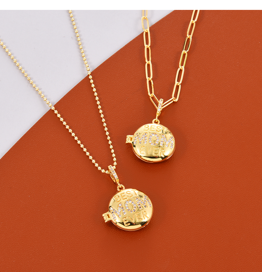 Fashion Gold-3 Bronze Zircon Alphabet Love Heart Pendant Necklace,Necklaces