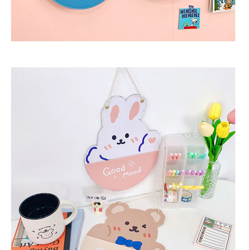 Fashion Pink Bunny Cartoon Storage Wall Hanging Storage Bag,Pencil Case/Paper Bags