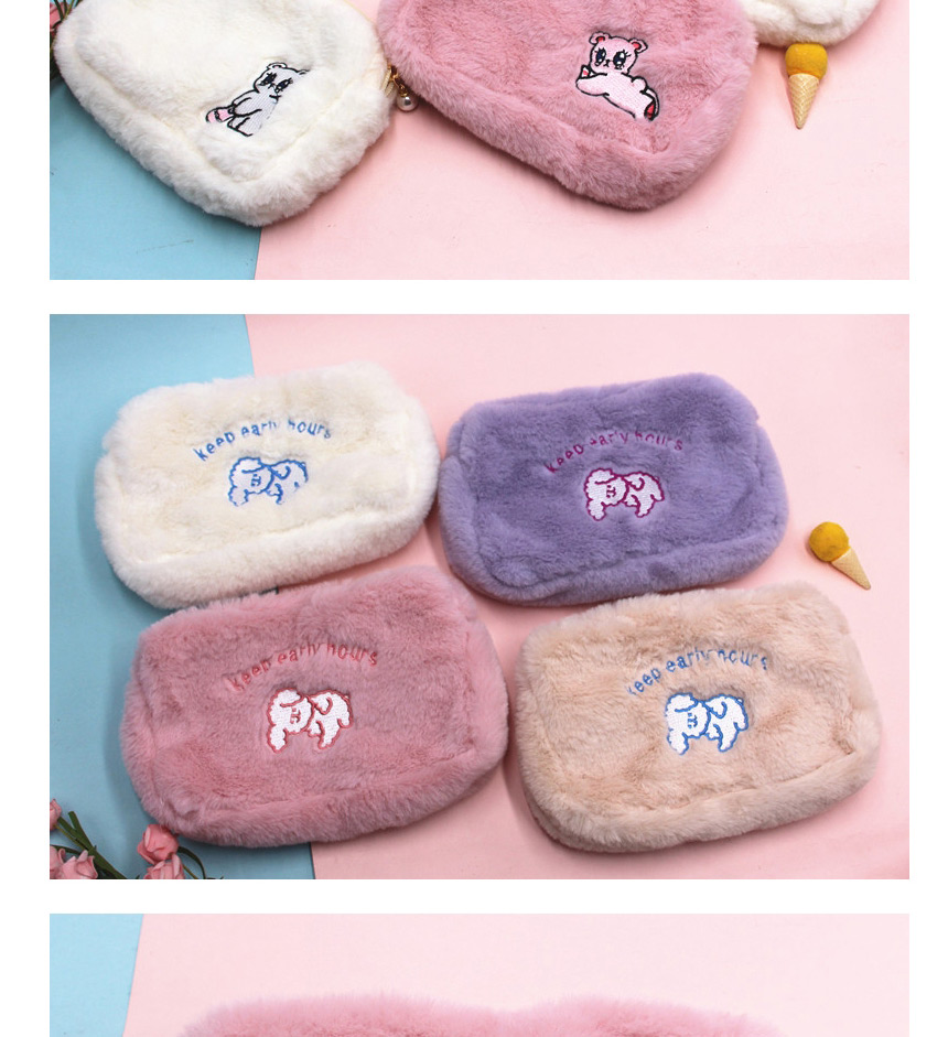 Fashion Purple Puppy Plush Cloud Smiley Bear Cosmetic Bag,Pencil Case/Paper Bags