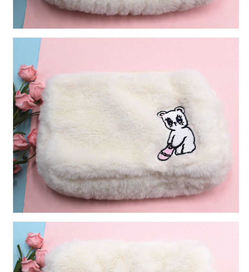 Fashion White Bear Plush Cloud Smiley Bear Cosmetic Bag,Pencil Case/Paper Bags