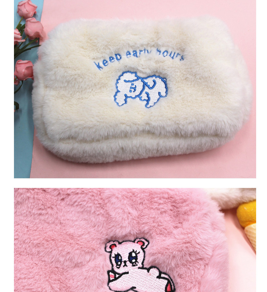 Fashion White Puppy Plush Cloud Smiley Bear Cosmetic Bag,Pencil Case/Paper Bags
