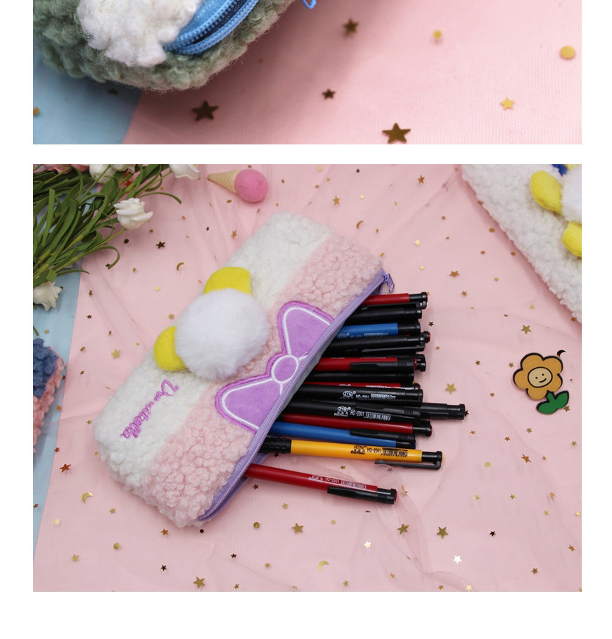 Fashion Gray Pink Plush Large Capacity Pencil Bag,Pencil Case/Paper Bags