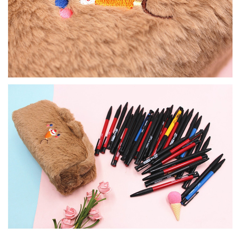 Fashion Brown Large Capacity Bear Plush Wallet,Pencil Case/Paper Bags