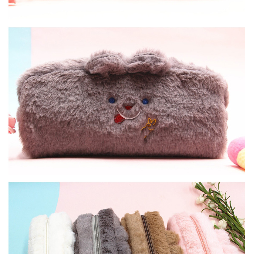 Fashion Gray Large Capacity Bear Plush Wallet,Pencil Case/Paper Bags