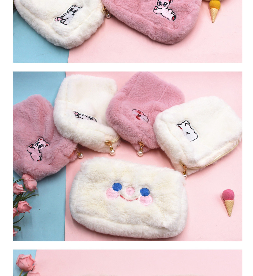 Fashion Khaki-puppy Plush Cloud Smiley Bear Cosmetic Bag,Pencil Case/Paper Bags