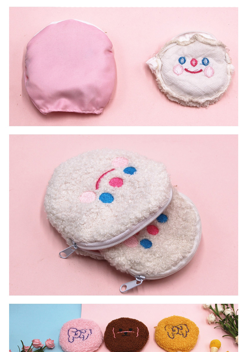 Fashion Crooked Dog-pink Plush Cloud Smiley Bear Cosmetic Bag,Pencil Case/Paper Bags
