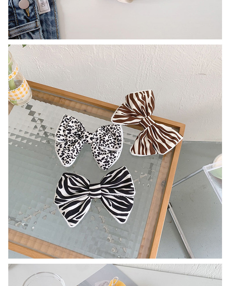 Fashion Polka Dot Black Suit Leopard Print Bow Hair Clip Large Intestine Hair Tie Set,Hair Ring