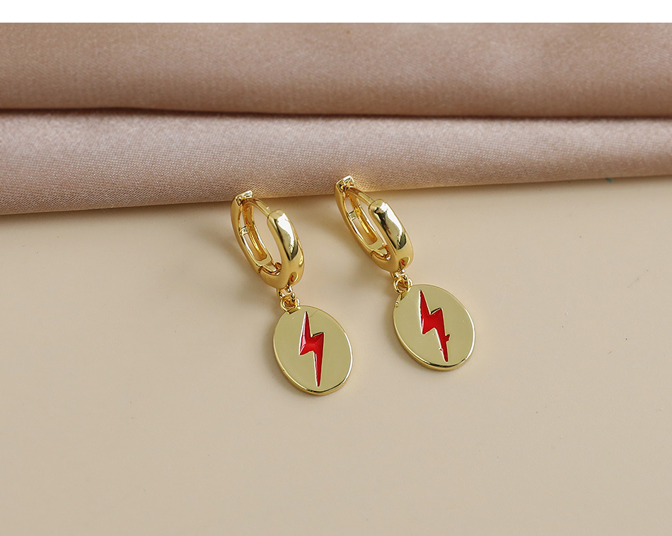 Fashion Golden Copper Lightning Studs,Earrings