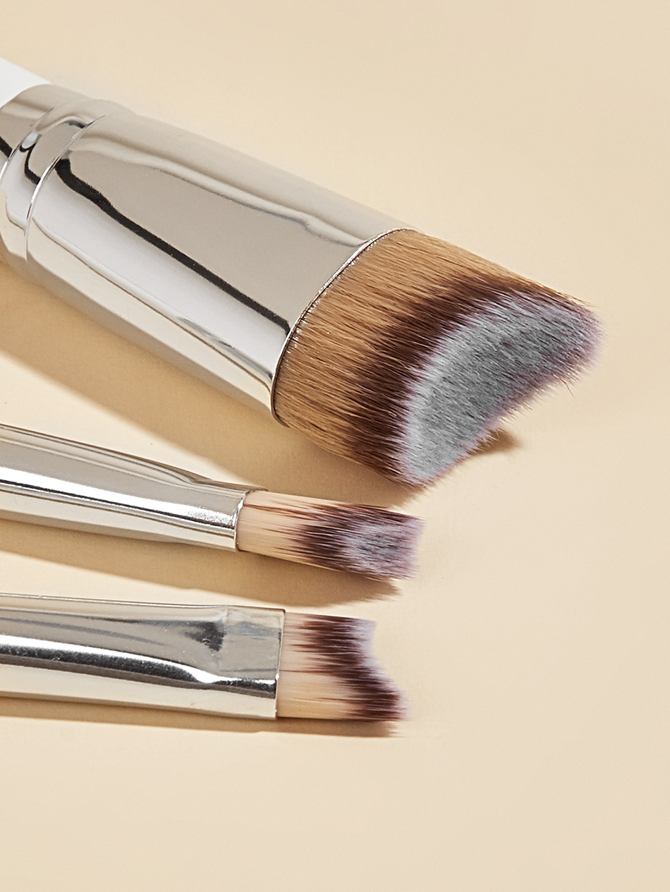 Fashion 3 Silver 3 Pcs-multifunctional Brush-silver,Beauty tools