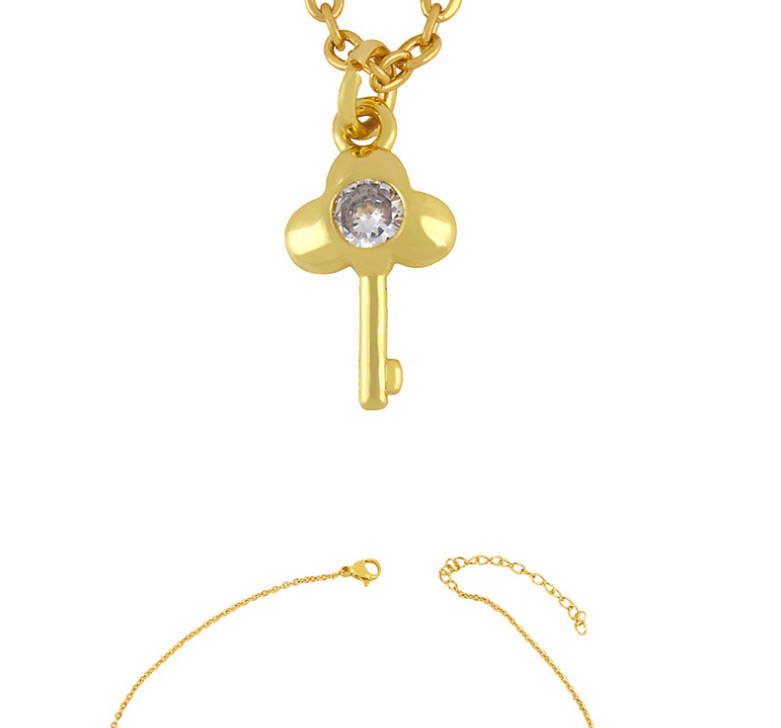 Fashion Key Titanium Steel Cross Heart Necklace,Necklaces