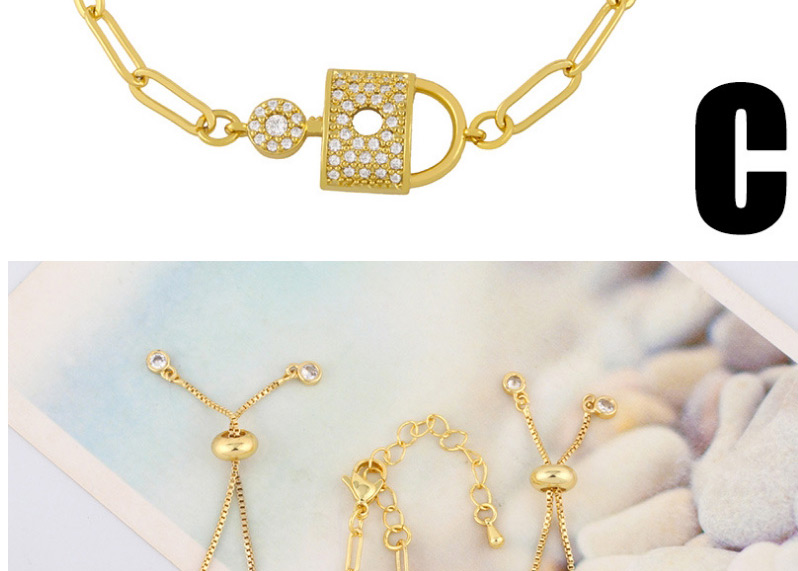Fashion B Metal Plate Diamond Letter Bracelet,Bracelets