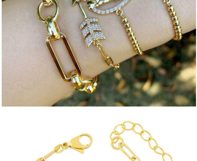 Fashion Glossy Bracelet Micro-inlaid Zircon Arrow Heart-shaped Chain Bracelet,Bracelets