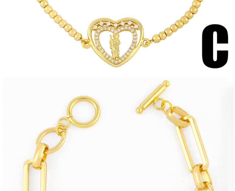 Fashion Glossy Bracelet Micro-inlaid Zircon Arrow Heart-shaped Chain Bracelet,Bracelets