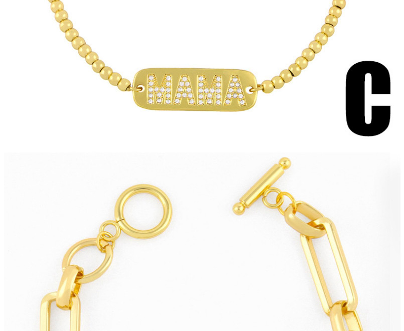 Fashion C Letter Baby Diamond Love Lock Adjustable Bracelet,Bracelets