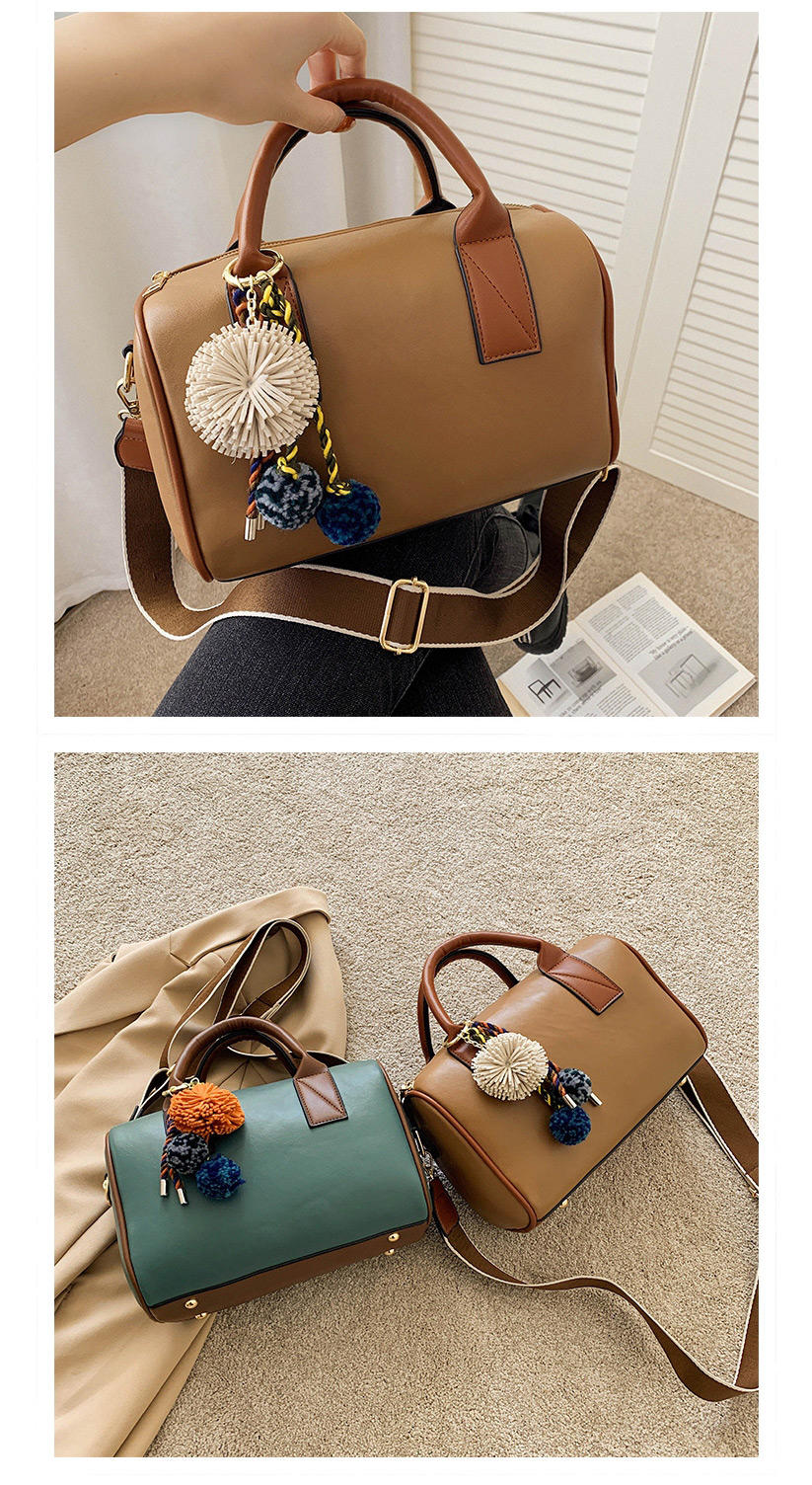 Fashion Brown Pillow Portable Cylinder Shoulder Messenger Bag,Shoulder bags