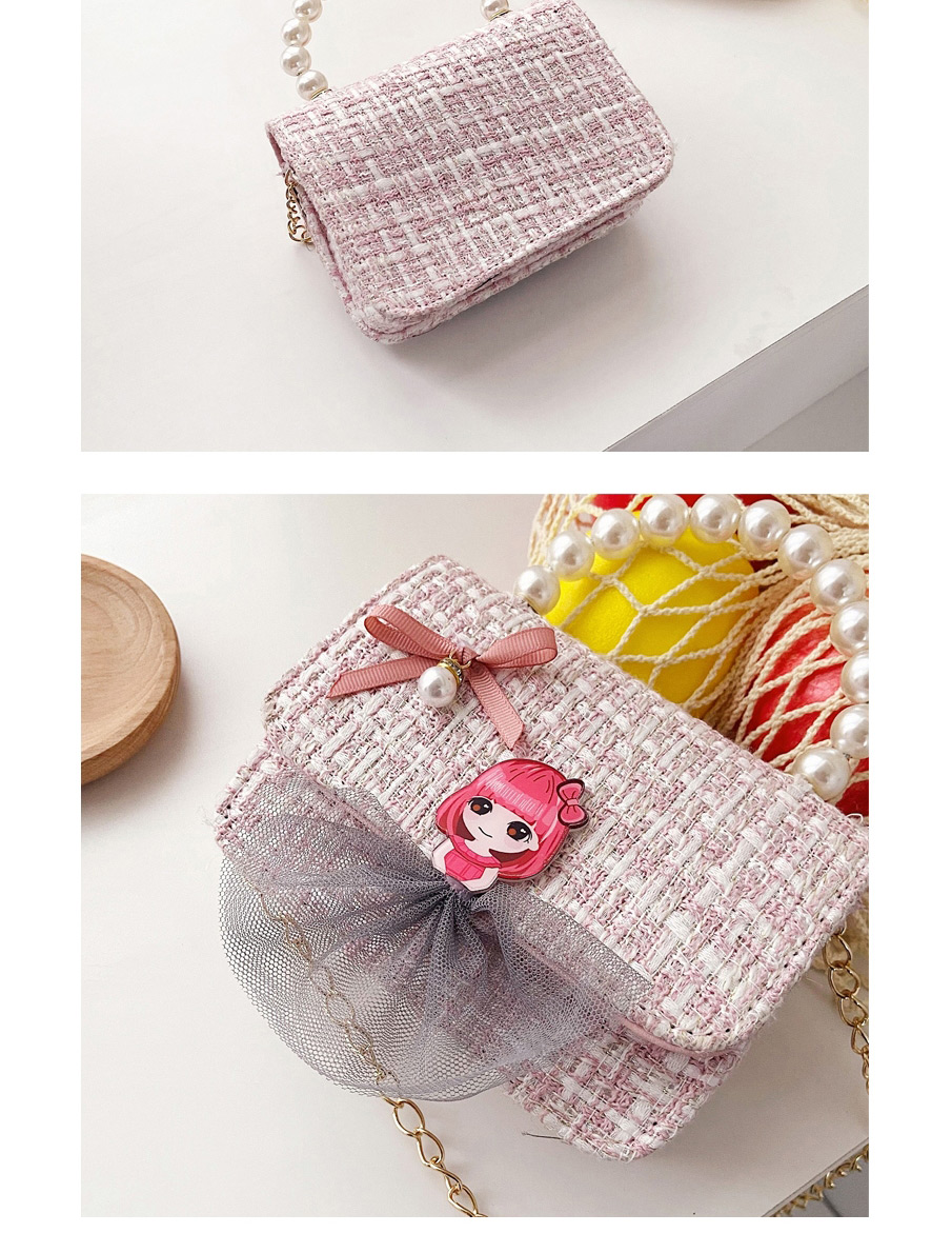 Fashion Rabbit White Childrens Woolen Rabbit Flower Messenger Bag,Shoulder bags