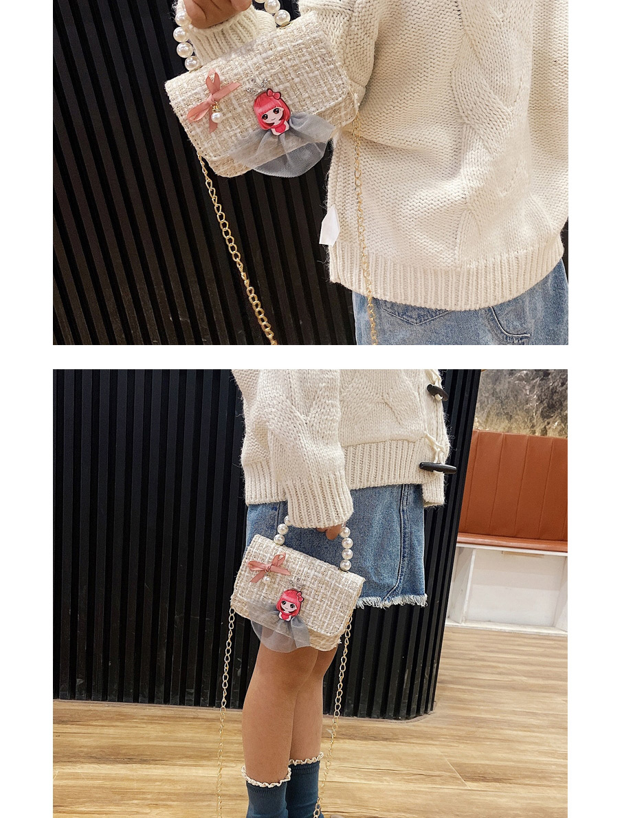 Fashion Girl Black Childrens Woolen Rabbit Flower Messenger Bag,Shoulder bags