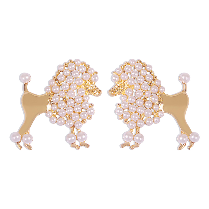 Fashion Gold Color Alloy Pearl Animal Earrings,Stud Earrings