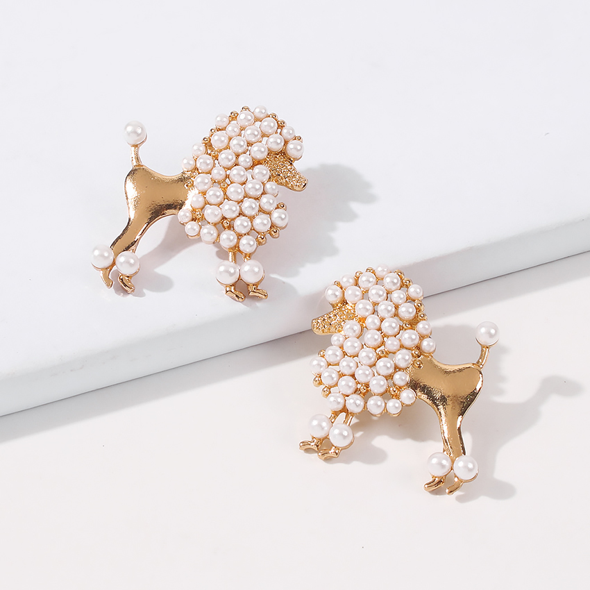 Fashion Gold Color Alloy Pearl Animal Earrings,Stud Earrings