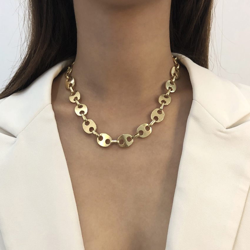 Fashion White K Alloy Chain Necklace,Chains