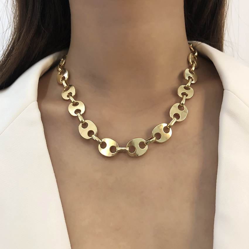 Fashion Gold Color Alloy Chain Necklace,Chains