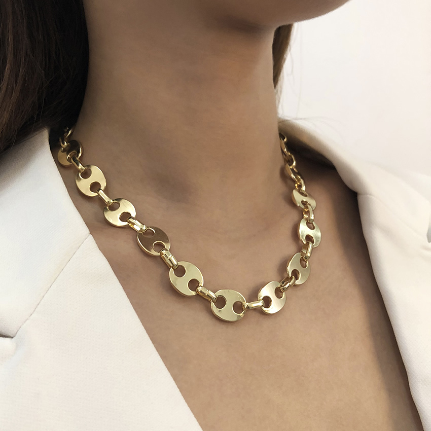 Fashion White K Alloy Chain Necklace,Chains