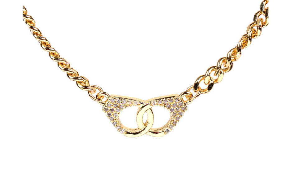 Fashion White Diamond Handcuff Necklace,Necklaces