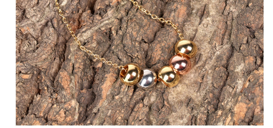 Fashion Gold Color Copper Plated Real Gold Oval Gold Bead Necklace,Necklaces
