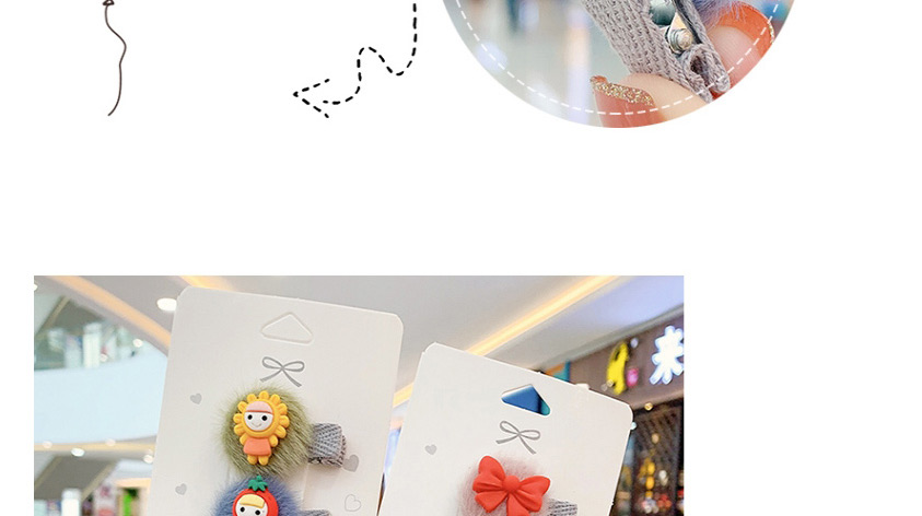 Fashion Cartoon Villain Hairpin [5 Piece Set] Childrens Cartoon Fruit Animal Plush Hairpin,Kids Accessories