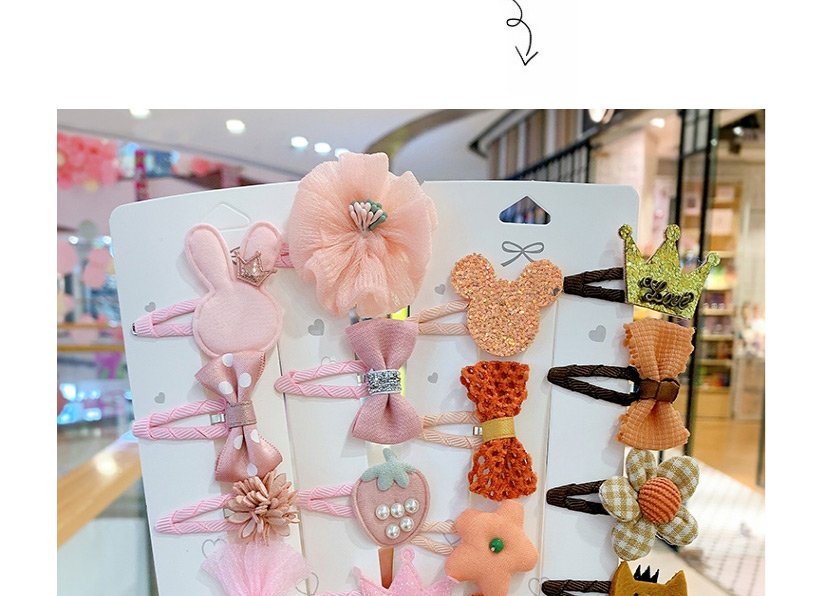 Fashion Pink Bunny[5 Piece Set] Children Cartoon Hairpin,Kids Accessories