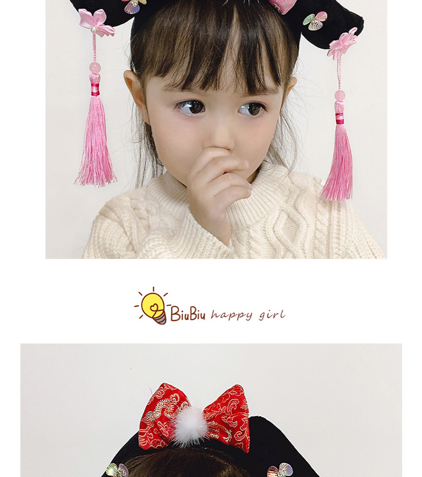 Fashion Red Checkered Hair Band Childrens Fringed Stepping Hairband,Kids Accessories