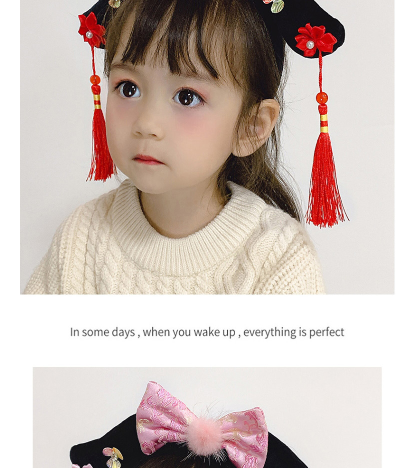 Fashion Pink Checkered Hair Band Childrens Fringed Stepping Hairband,Kids Accessories