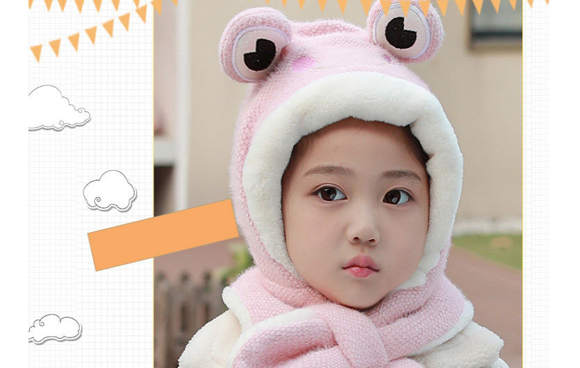 Fashion Khaki Bunny Hat Childrens Frog Rabbit Ear Scarf One-piece Cap,Children